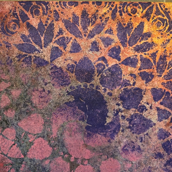 HANDCRAFTED Abstract Rainbow Texture Painting HANDPAINTED HANDMADE Wall Art - Picture 8 of 17